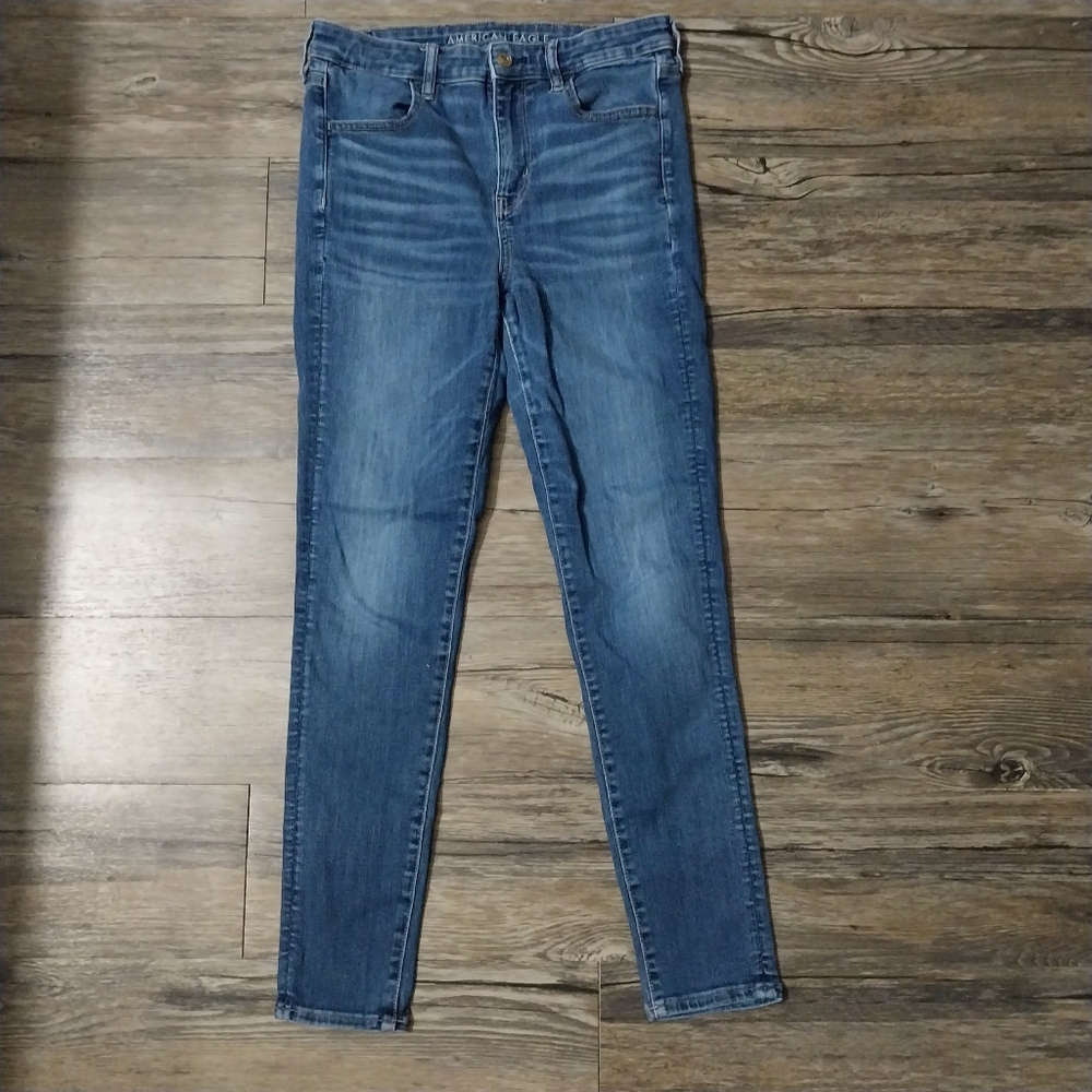 American Eagle High Rise Stretch Jeggings Jeans Womens 10 Denim Jeggings